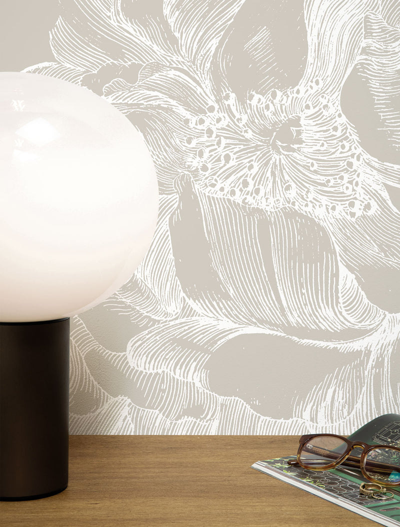 media image for Engraved Flowers Grey No. 1 Wallpaper by KEK Amsterdam 281