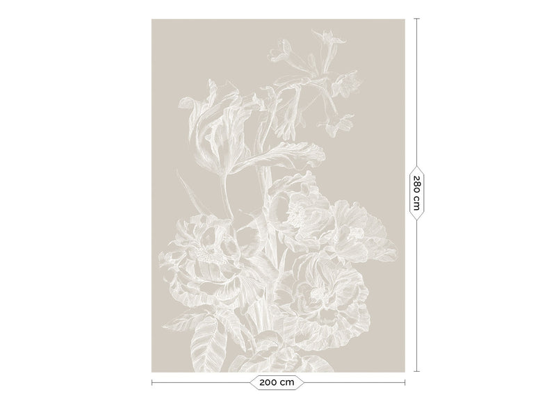 media image for Engraved Flowers Grey No. 1 Wallpaper by KEK Amsterdam 221