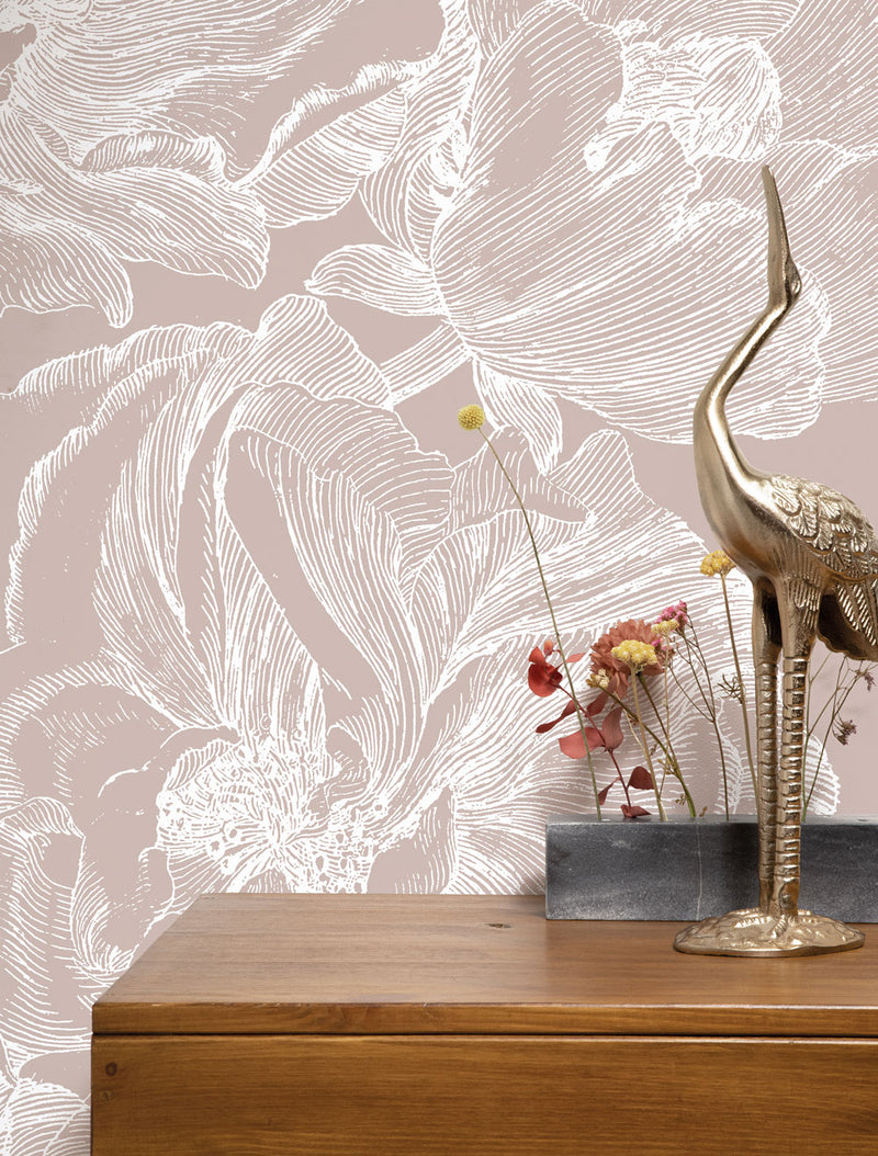 media image for Engraved Flowers Nude No. 1 Wallpaper by KEK Amsterdam 292