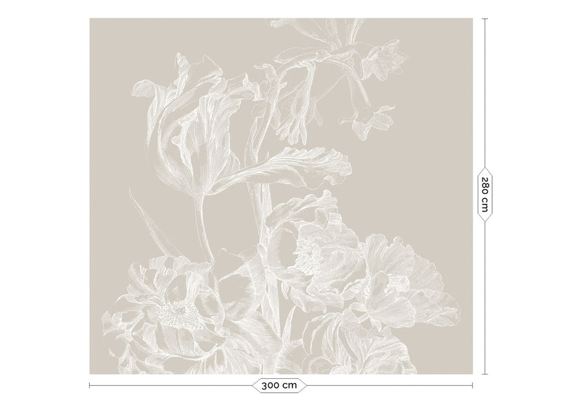 media image for Engraved Flowers Grey No. 1 Wallpaper by KEK Amsterdam 282