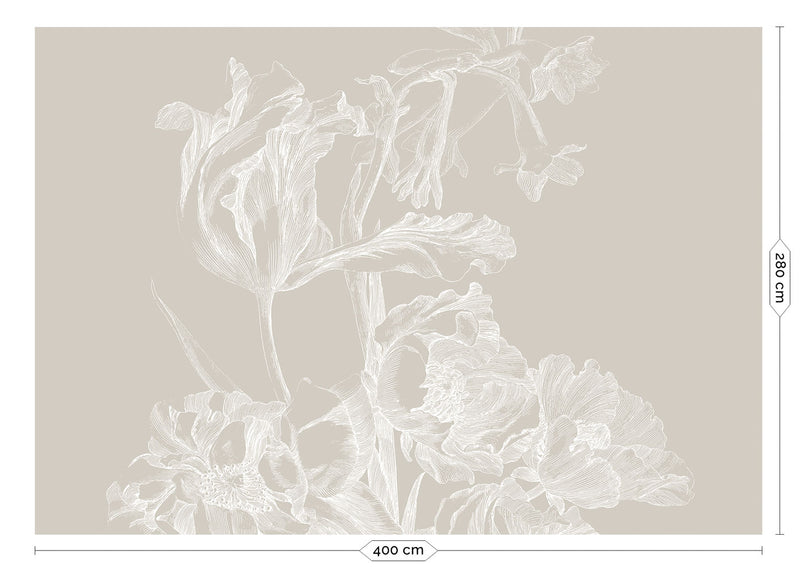 media image for Engraved Flowers Grey No. 1 Wallpaper by KEK Amsterdam 269