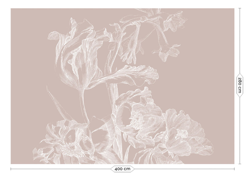 media image for Engraved Flowers Nude No. 1 Wallpaper by KEK Amsterdam 245