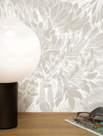product image for Engraved Flowers Grey No. 2 Wallpaper by KEK Amsterdam 98