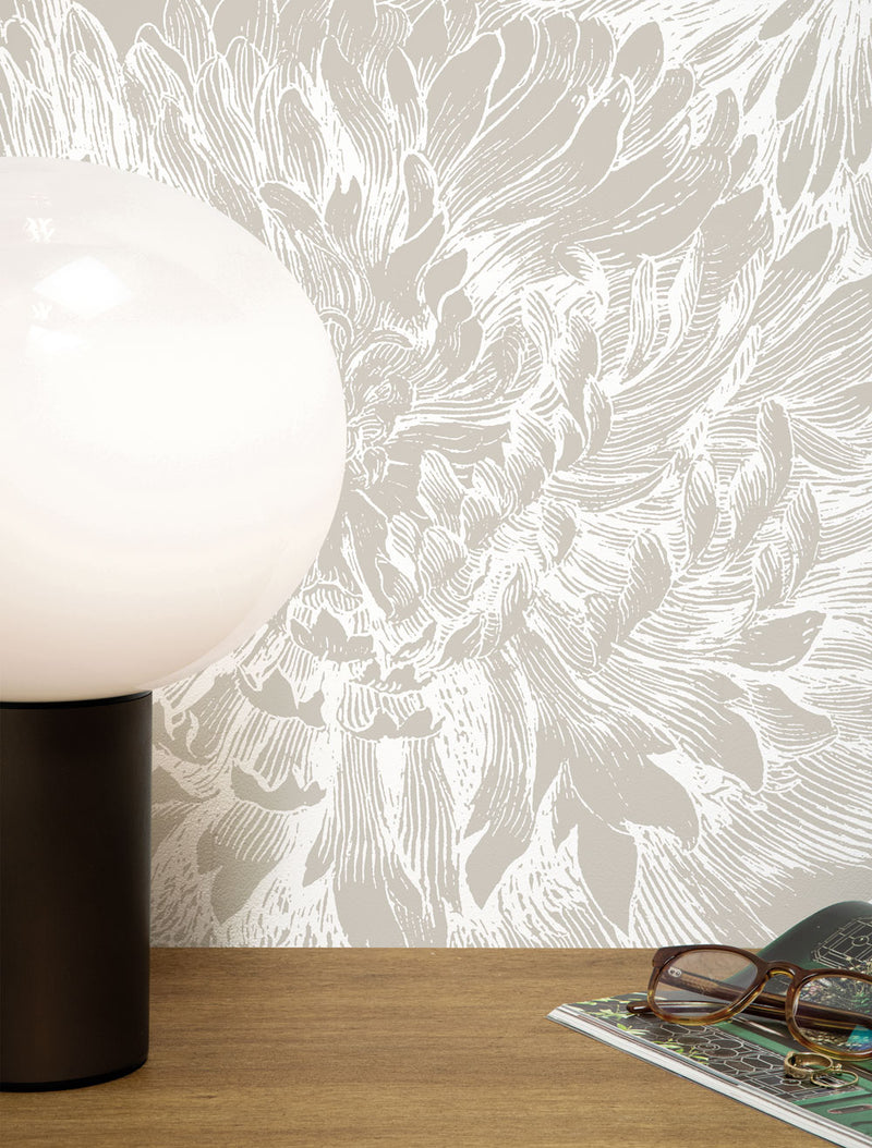 media image for Engraved Flowers Grey No. 2 Wallpaper by KEK Amsterdam 237
