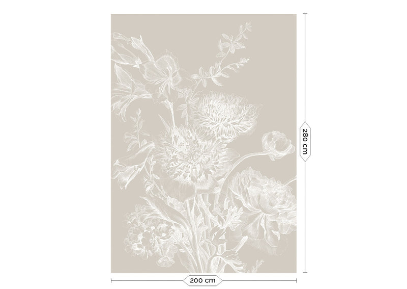 media image for Engraved Flowers Grey No. 2 Wallpaper by KEK Amsterdam 233