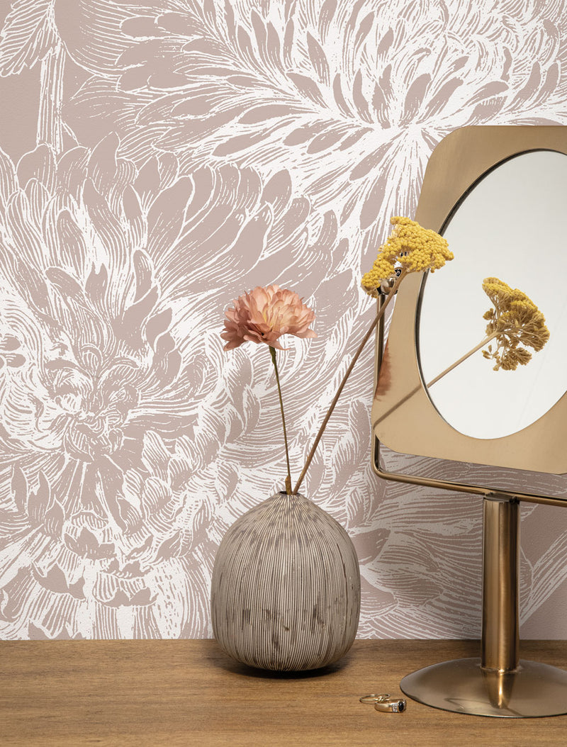 media image for Engraved Flowers Nude No. 2 Wallpaper by KEK Amsterdam 289