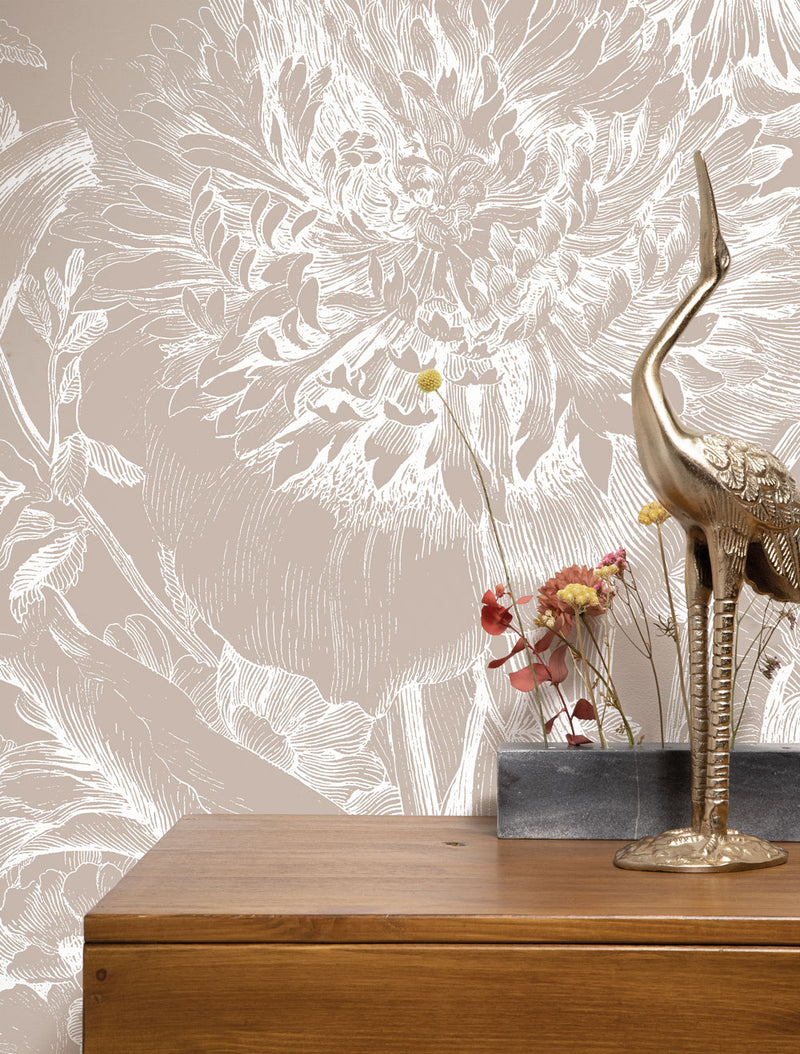 media image for Engraved Flowers Sand No. 2 Wallpaper by KEK Amsterdam 270