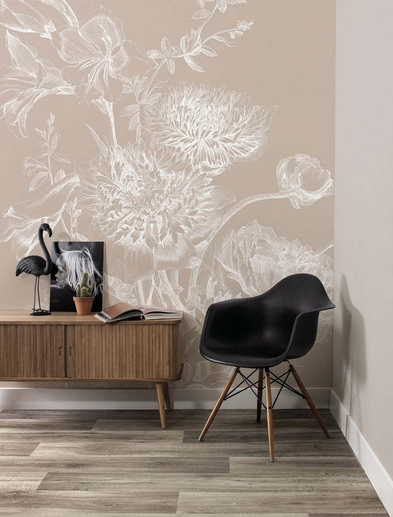 media image for Engraved Flowers Sand No. 2 Wallpaper by KEK Amsterdam 285
