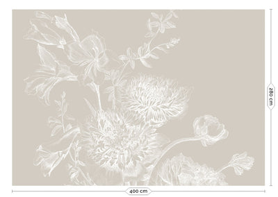 product image for Engraved Flowers Grey No. 2 Wallpaper by KEK Amsterdam 58
