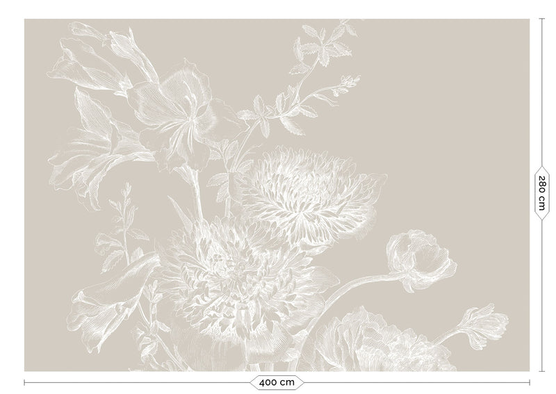 media image for Engraved Flowers Grey No. 2 Wallpaper by KEK Amsterdam 220