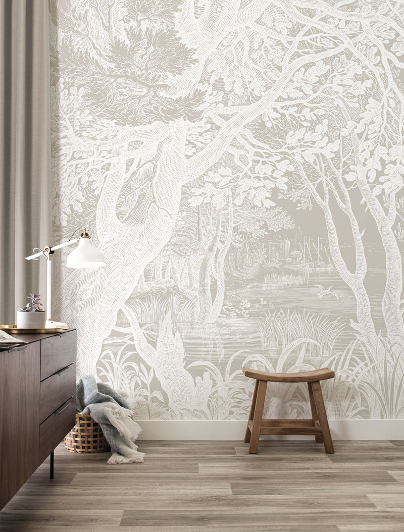 media image for Engraved Landscapes Grey No. 1 Wallpaper by KEK Amsterdam 238