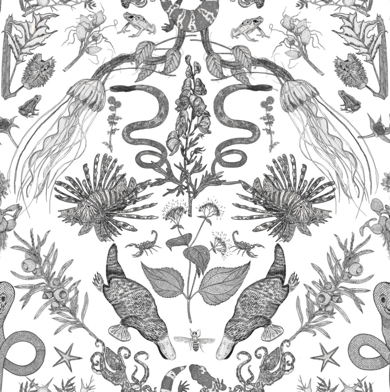 media image for Critters Wallpaper in White/Black 217
