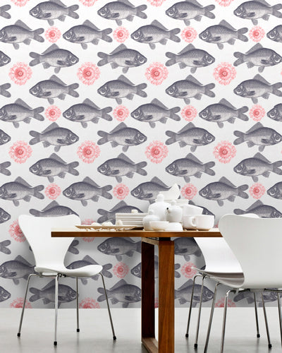 product image for Fish Neutral Wallpaper from Collection I by Mind the Gap 36