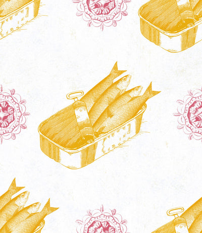 product image of sample sardines yellow wallpaper from collection i by mind the gap 1 579