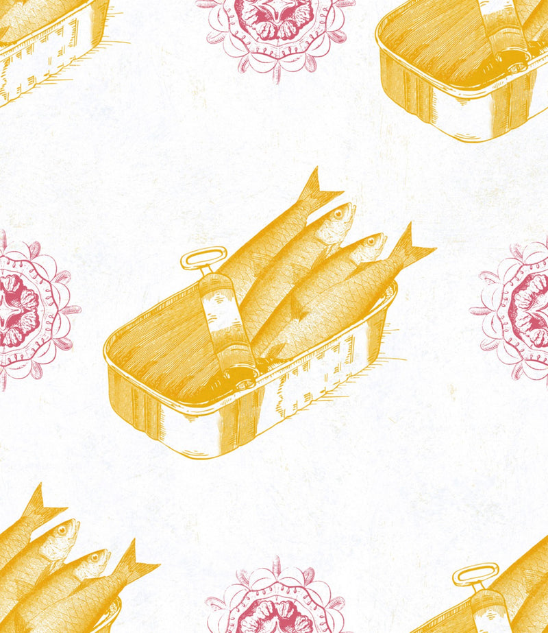 media image for sample sardines yellow wallpaper from collection i by mind the gap 1 218