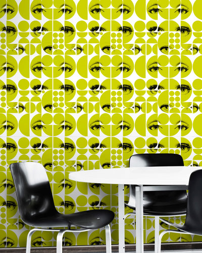product image for Eyes And Circles Lime Wallpaper from Collection I by Mind the Gap 85