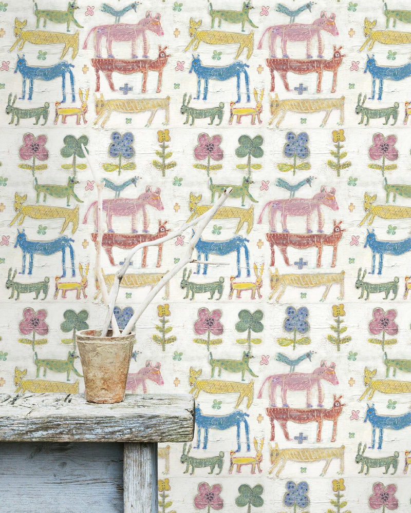 media image for Stacked Animals Wallpaper from the Sugarboo Collection by Mind the Gap 290