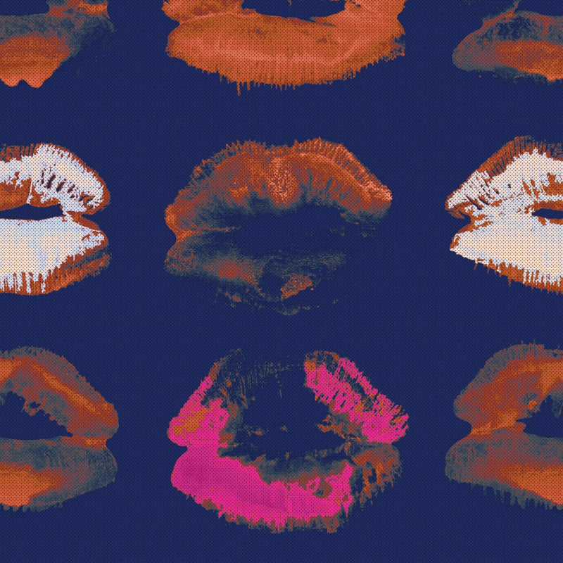 media image for sample neon kiss indigo wallpaper from collectables by mind the gap 1 246