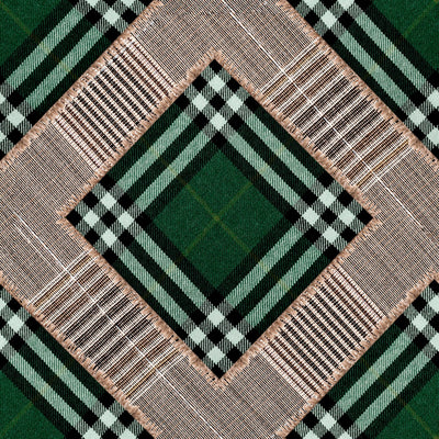 product image for Checkered Patchwork British Green Wallpaper from Collectables by Mind the Gap 8
