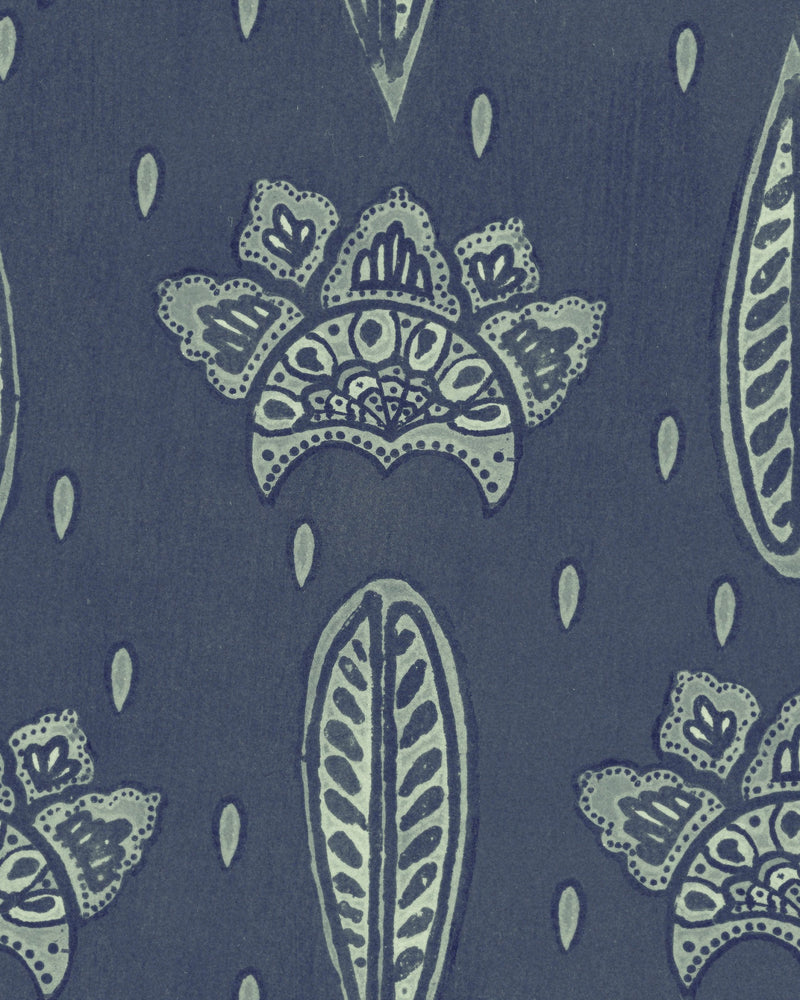 media image for Bethel Batik Cobalt Wallpaper from the Woodstock Collection by Mind the Gap 282