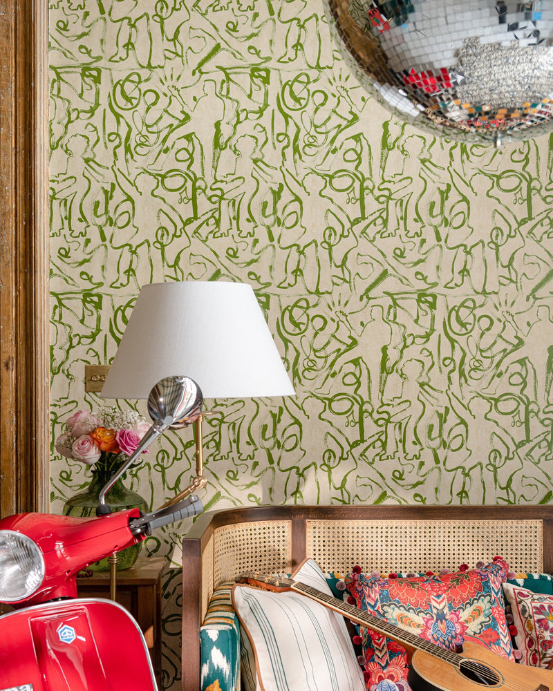 media image for On The Stage Greenery Wallpaper from the Woodstock Collection by Mind the Gap 247