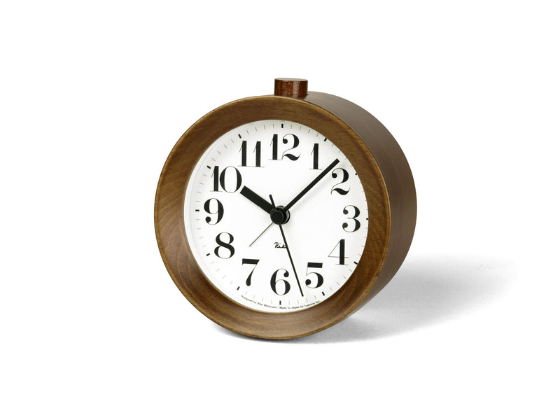 media image for riki wood alarm clock in brown design by lemnos 1 24
