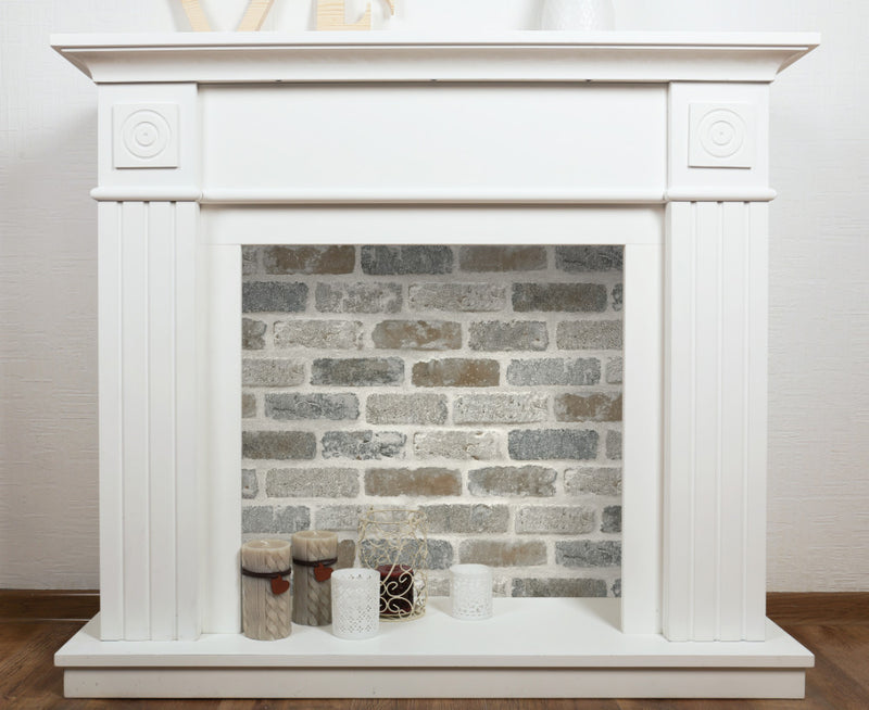 media image for Washed Faux Brick Peel-and-Stick Wallpaper in Neutrals by NextWall 240