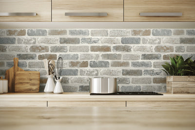 product image for Washed Faux Brick Peel-and-Stick Wallpaper in Neutrals by NextWall 81