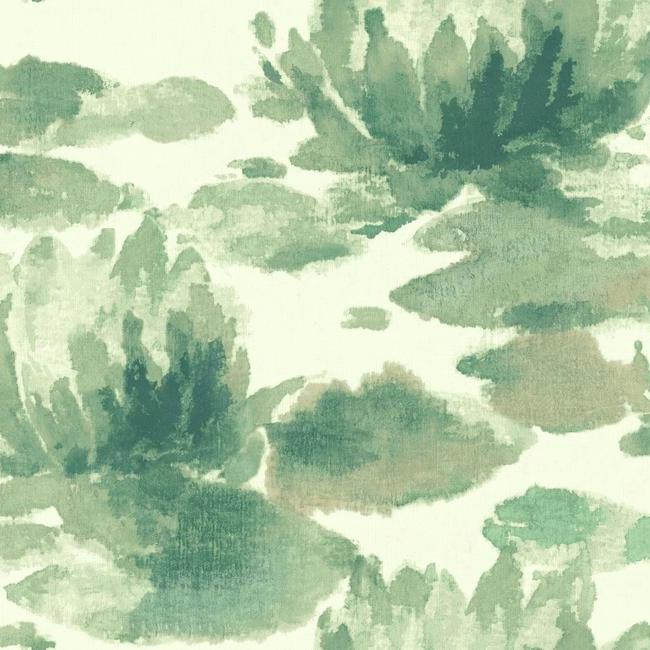 media image for Water Lily Wallpaper in Green from the Botanical Dreams Collection by Candice Olson for York Wallcoverings 276