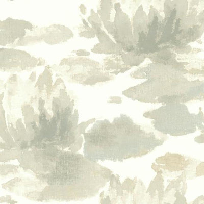 product image of Water Lily Wallpaper in Grey from the Botanical Dreams Collection by Candice Olson for York Wallcoverings 515