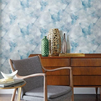 product image for Watercolor Silks Peel & Stick Wallpaper in Blue by York Wallcoverings 15