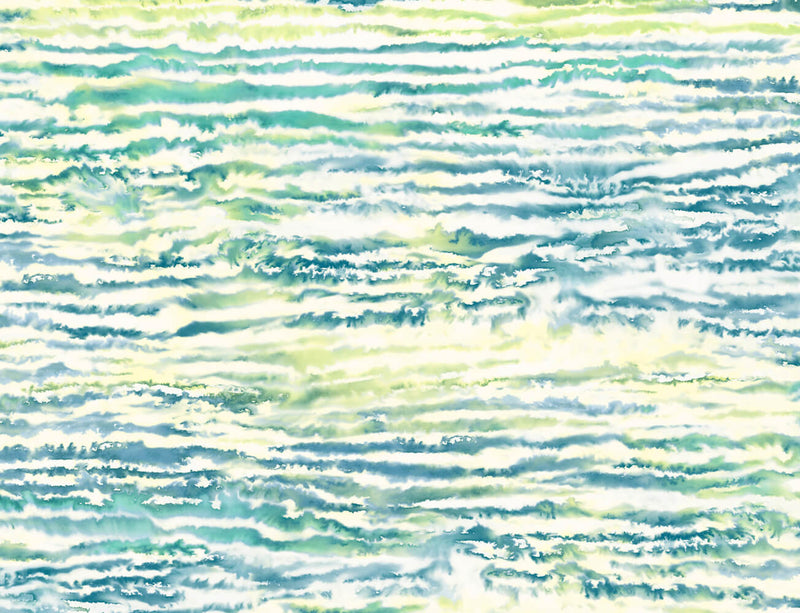 media image for Watercolor Waves Wallpaper in Deep Sea and Spring Green from the Living With Art Collection by Seabrook Wallcoverings 239