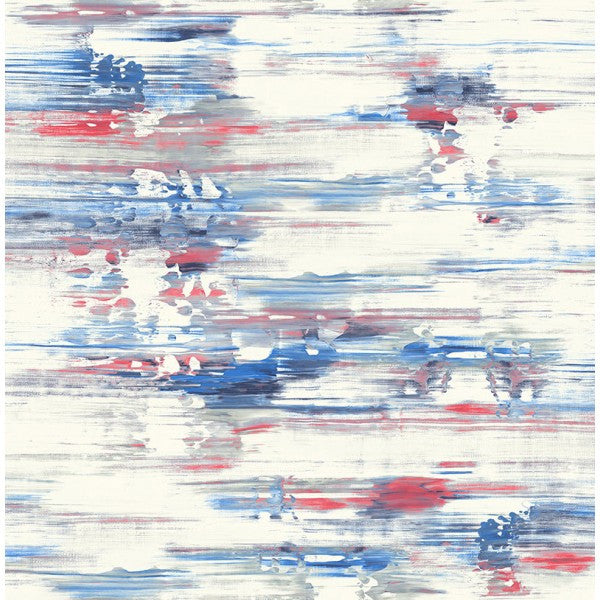 media image for Watercolor Brushstrokes Wallpaper in Reds and Blues from the L& 258