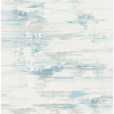 product image of Watercolor Brushstrokes Wallpaper in Soft Blue and Greys from the L'Atelier de Paris collection by Seabrook 573