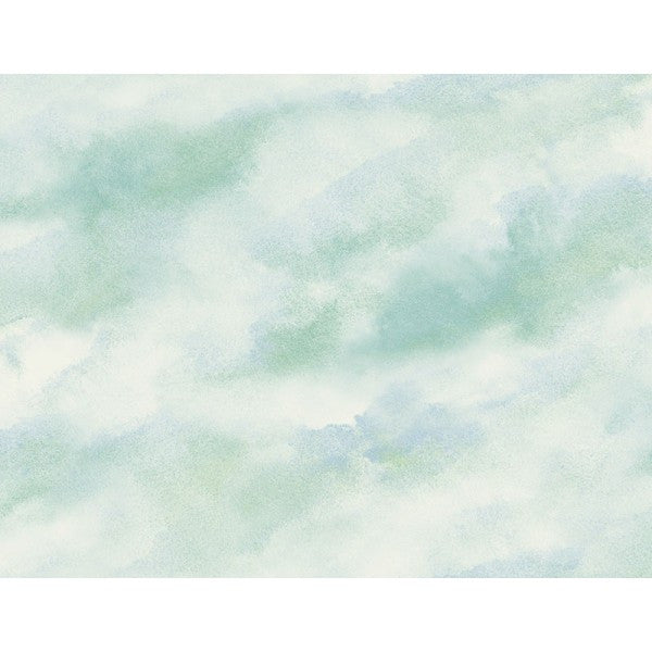 media image for Watercolor Clouds Wallpaper in Soft Blues and Pale Green from the L& 258