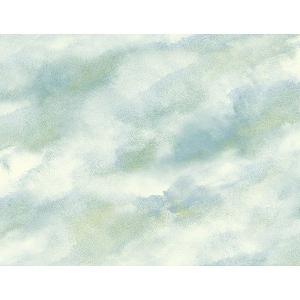 media image for Watercolor Clouds Wallpaper in Soft Blues from the L& 254