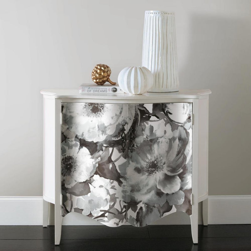 media image for Watercolor Floral Peel & Stick Wall Mural in Black and White by RoomMates for York Wallcoverings 225