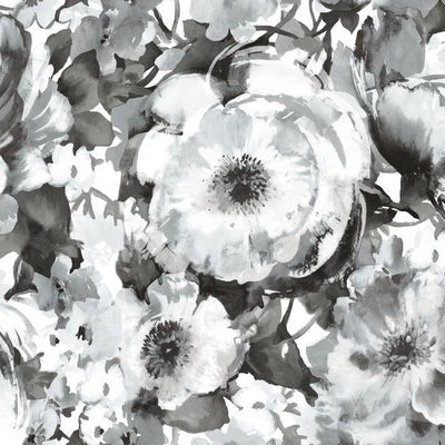 product image for Watercolor Floral Peel & Stick Wall Mural in Black and White by RoomMates for York Wallcoverings 22