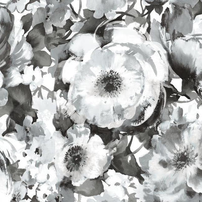 product image for Watercolor Floral Peel & Stick Wall Mural in Black and White by RoomMates for York Wallcoverings 69