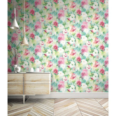 product image for Watercolor Flowers Wallpaper from the L'Atelier de Paris collection by Seabrook 53