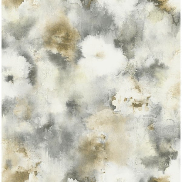 media image for Watercolor Flowers Wallpaper in Browns and Greys from the L& 255