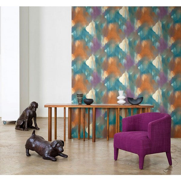media image for Watercolor Ogee Wallpaper from the L& 213