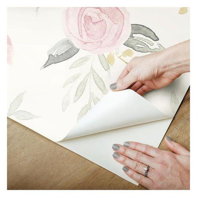 product image for Watercolor Roses Peel & Stick Wallpaper in Coral by Joanna Gaines for York Wallcoverings 78