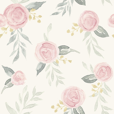 product image of Watercolor Roses Wallpaper in Pink from the Magnolia Home Vol. 3 Collection by Joanna Gaines 511