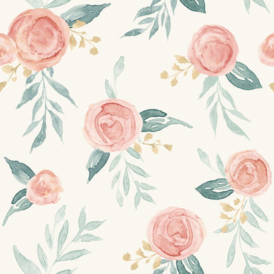 product image of watercolor roses wallpaper in red from the magnolia home vol 3 collection by joanna gaines 1 562