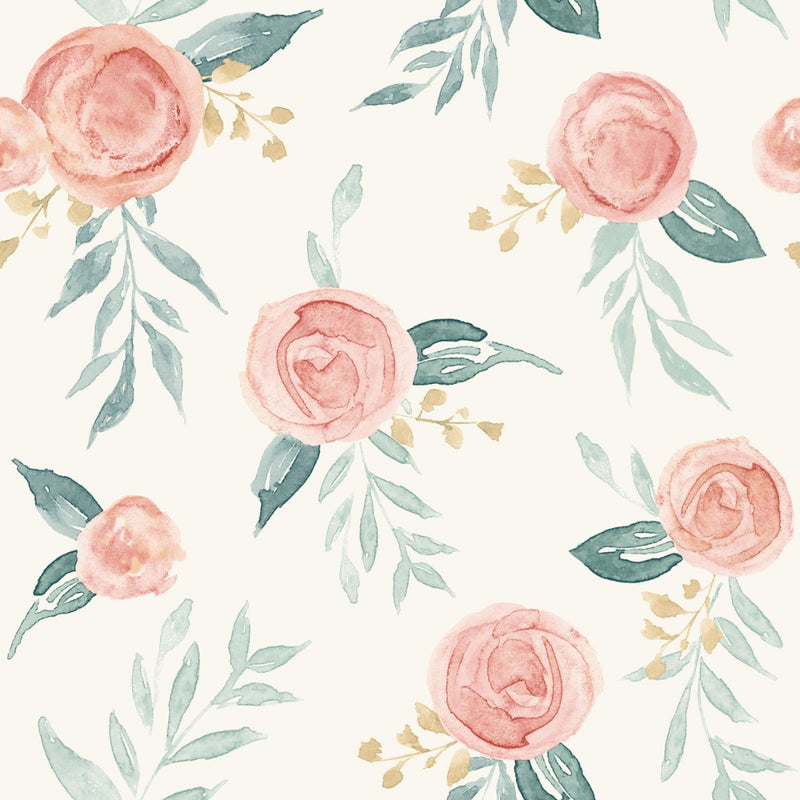 media image for watercolor roses wallpaper in red from the magnolia home vol 3 collection by joanna gaines 1 260