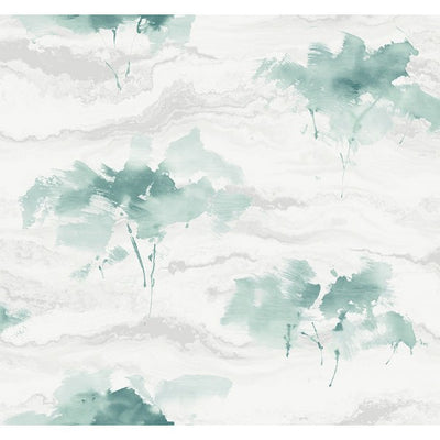 product image of sample watercolor trees wallpaper in greens greys and ivory from the latelier de paris collection by seabrook 1 569