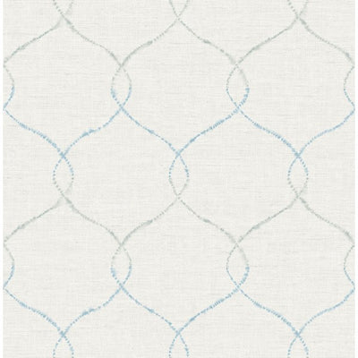 product image for Watercolor Trellis Wallpaper in Blue-Grey and Ivory from the L'Atelier de Paris collection by Seabrook 6