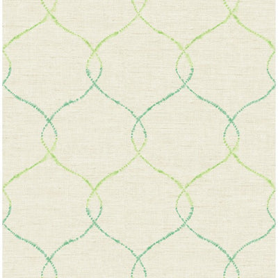 product image for Watercolor Trellis Wallpaper in Greens and Ivory from the L'Atelier de Paris collection by Seabrook 17