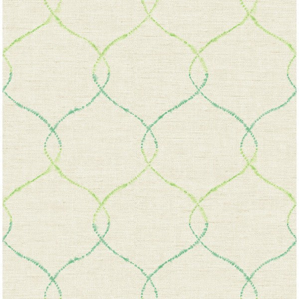 media image for Watercolor Trellis Wallpaper in Greens and Ivory from the L& 258